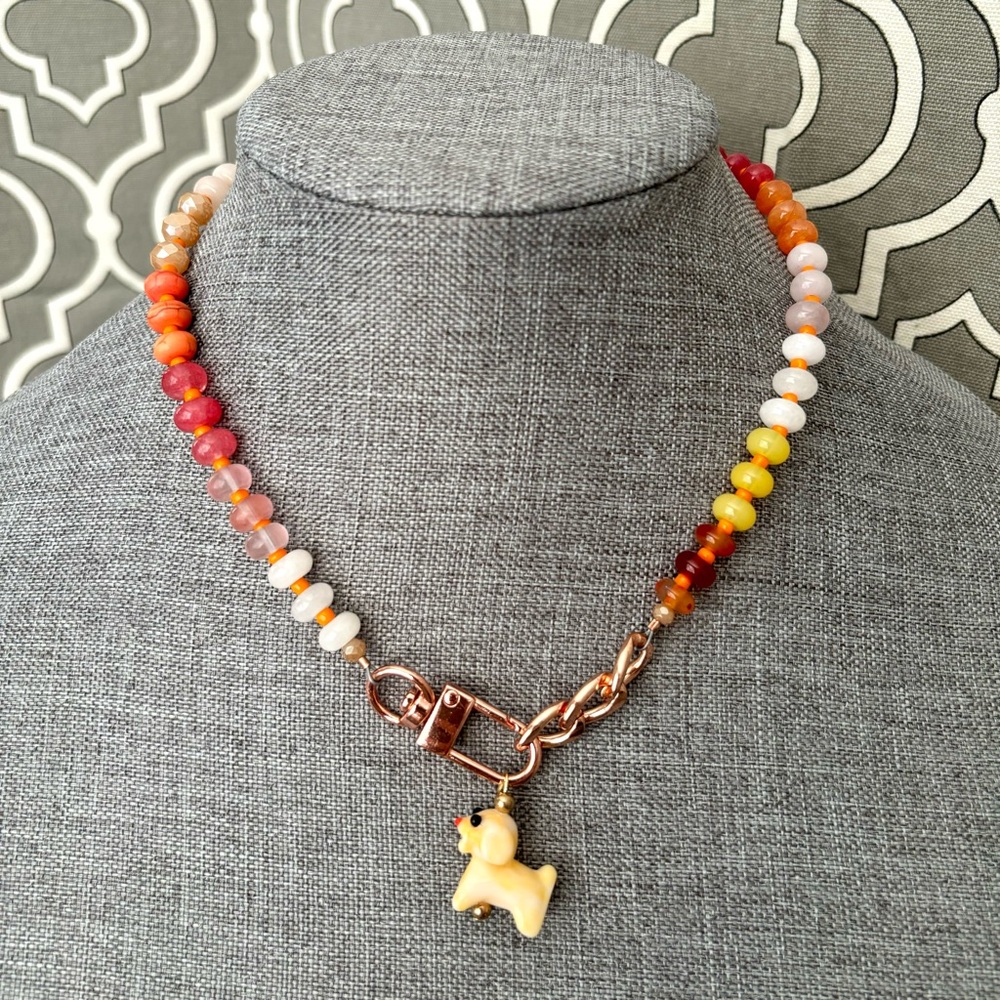 Trendy Rainbow 🌈 Gemstone Crystal Candy Necklace